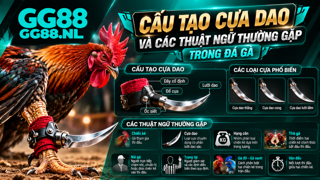 Cấu tạo cựa dao và các thuật ngữ thường gặp trong đá gà