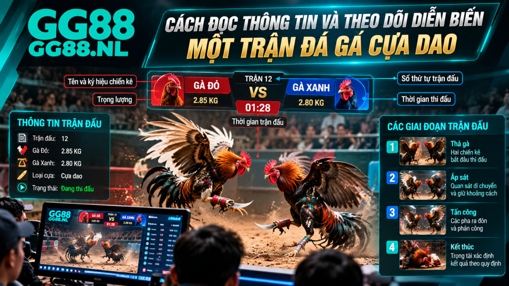 Cách đọc thông tin và theo dõi diễn biến một trận đá gà cựa dao