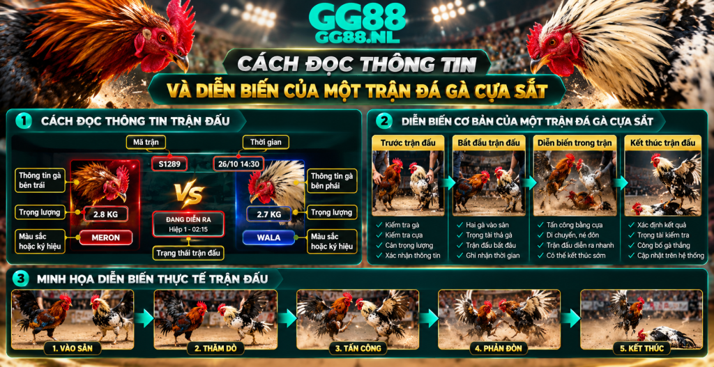 Cách đọc thông tin và diễn biến của một trận đá gà cựa sắt