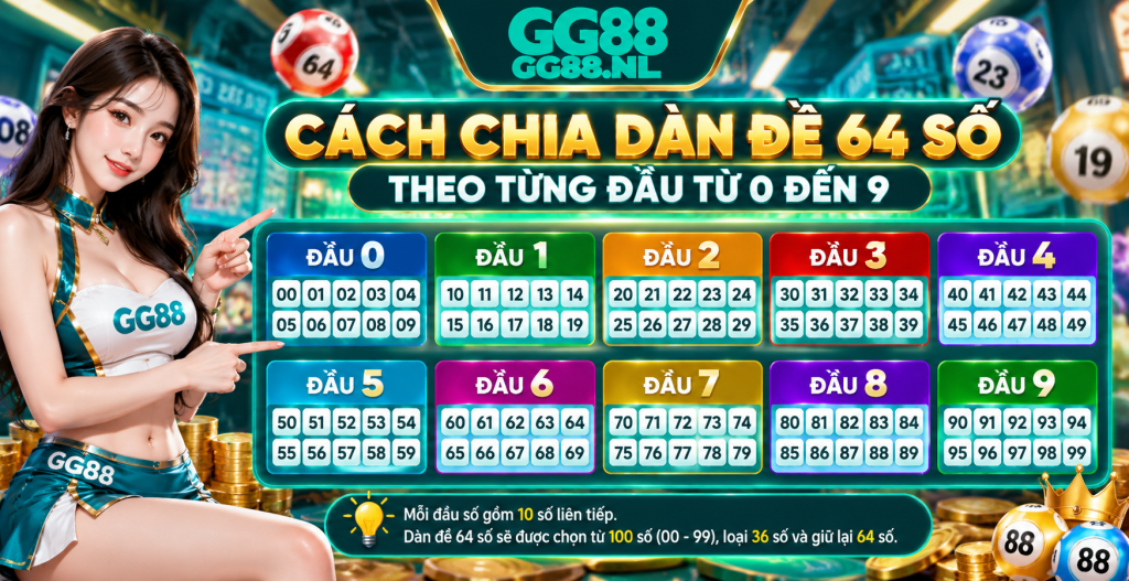 Cách chia dàn đề 64 số theo từng đầu từ 0 đến 9