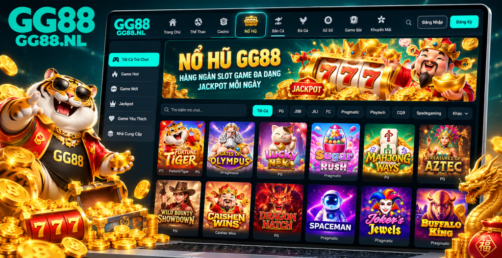 Giao diện tổng quan sảnh Nổ Hũ GG88