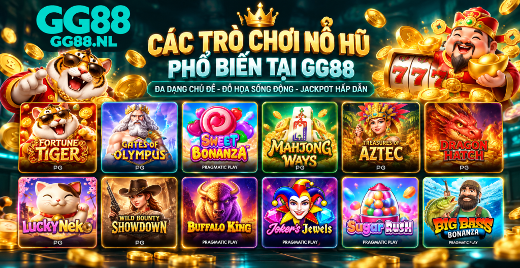 Các trò chơi Nổ Hũ phổ biến tại GG88