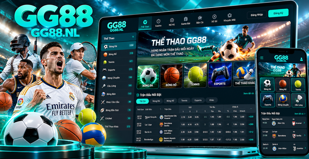 Giao diện tổng quan sảnh Thể Thao GG88