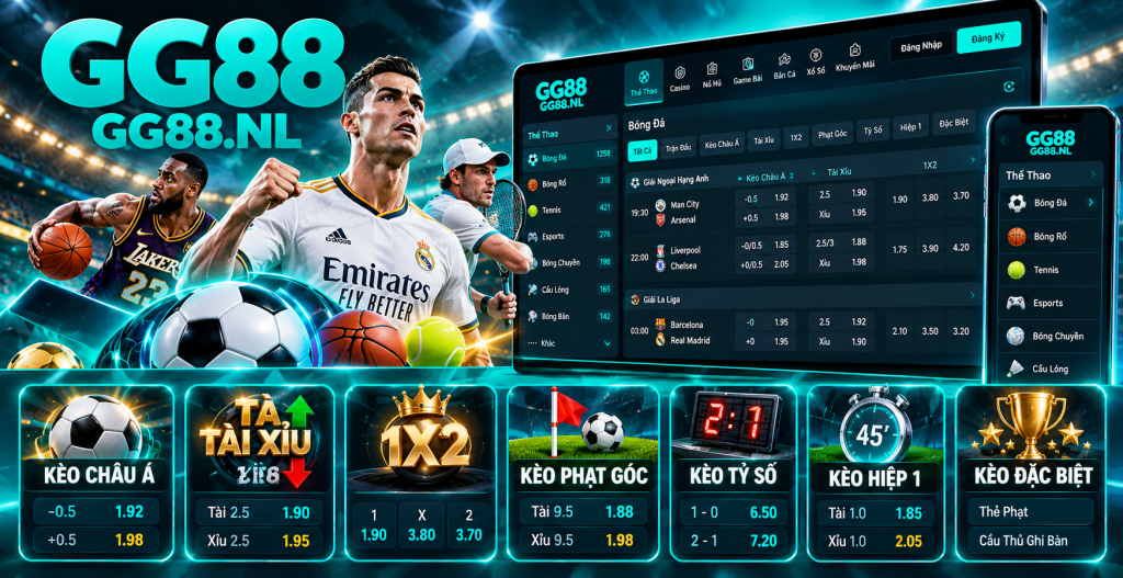 Các loại kèo thể thao phổ biến tại GG88